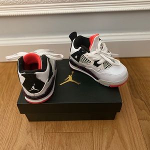 Jordan Retro 4 Toddler White/Black/Bright Crimson